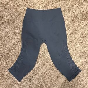 lululemon athletica Navy Capri Leggings with Textured Side Panels